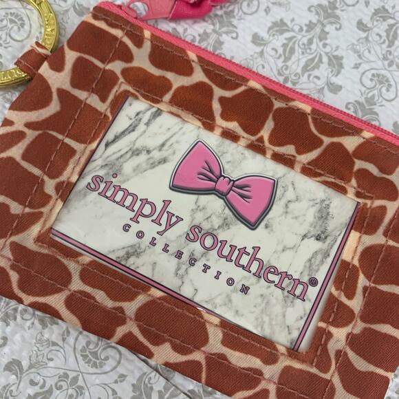 Simply Southern ID Wallet Keychain Brown Giraffe Print Cute BOHO NWT - Picture 3 of 9
